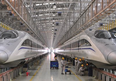 Factory making high-speed trains.