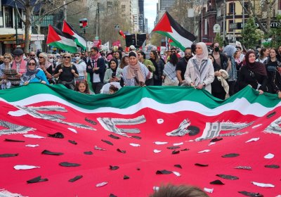 Rallying in Naarm/Melbourne on the 47th consecutive week of protests, September 1