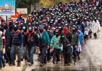 Zapatistas march in Chiapas, December 2012.