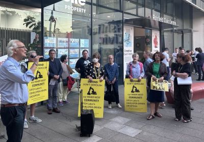 community rally outside Inner West Council meeting