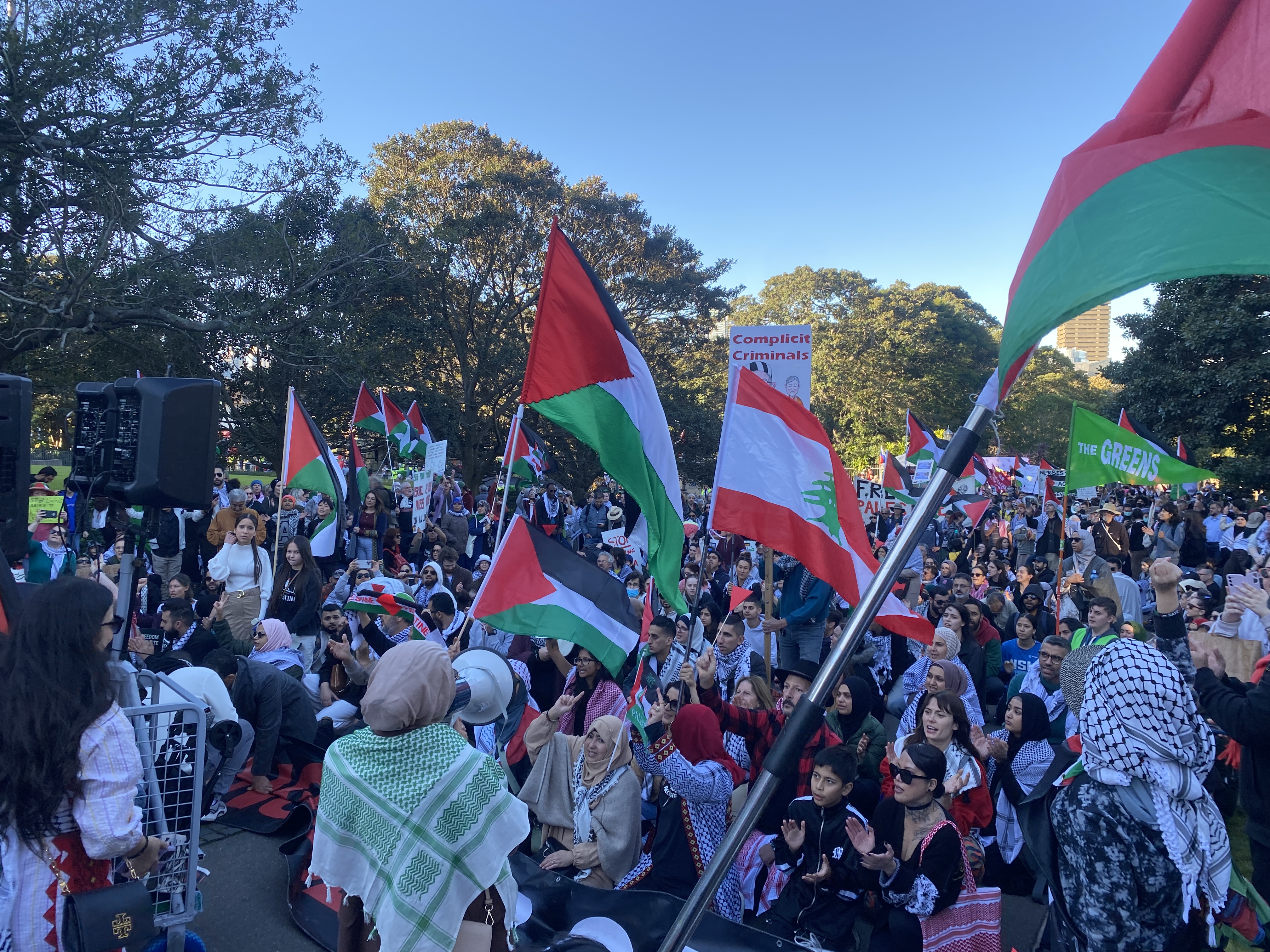 Protesters outside the University of Sydney