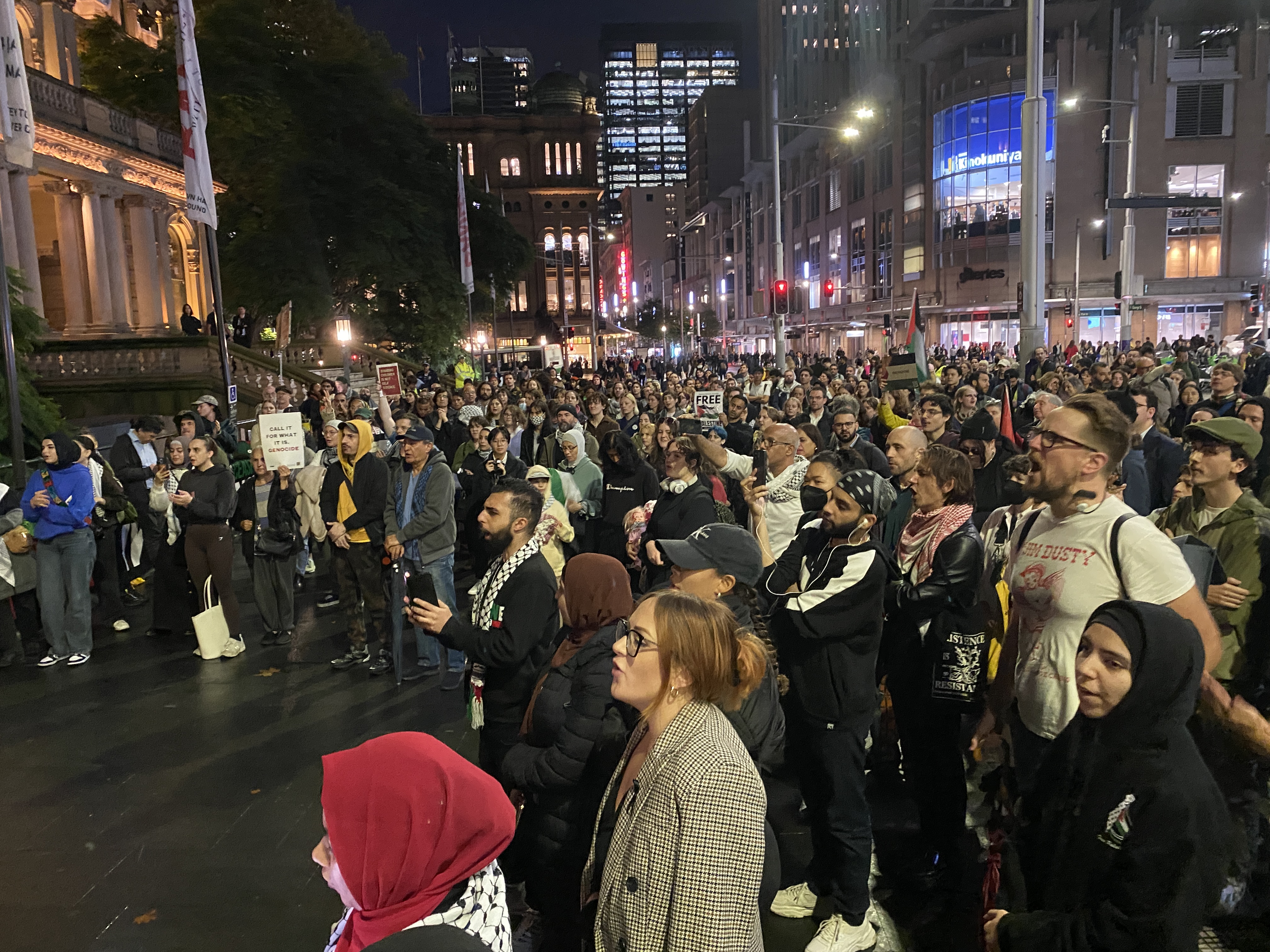 'Hands off Rafah' snap action in Gadigal/Sydney on May 7. 